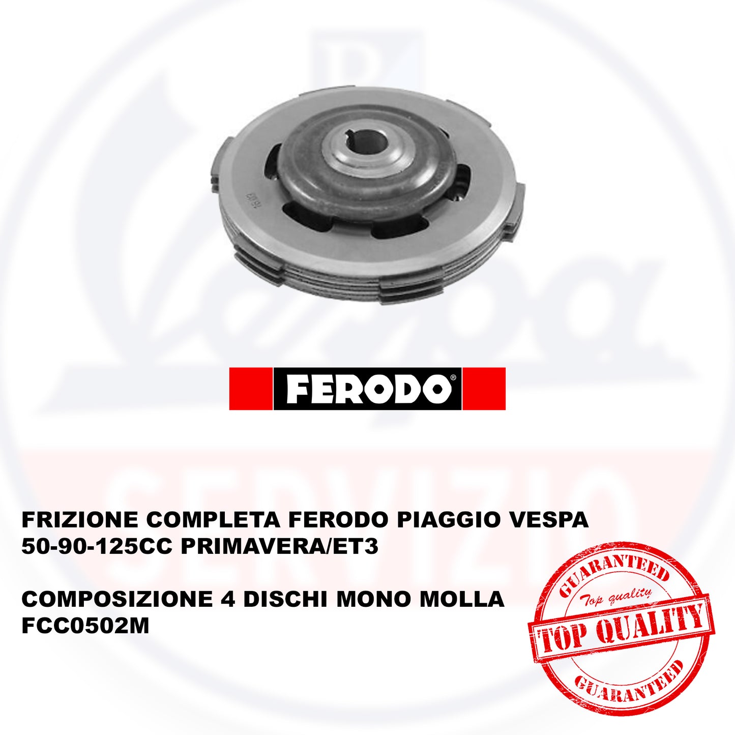 FRIZIONE 4 DISCHI COMPLETA FERODO PIAGGIO VESPA 50-90-125CC PRIMAVERA/ET3