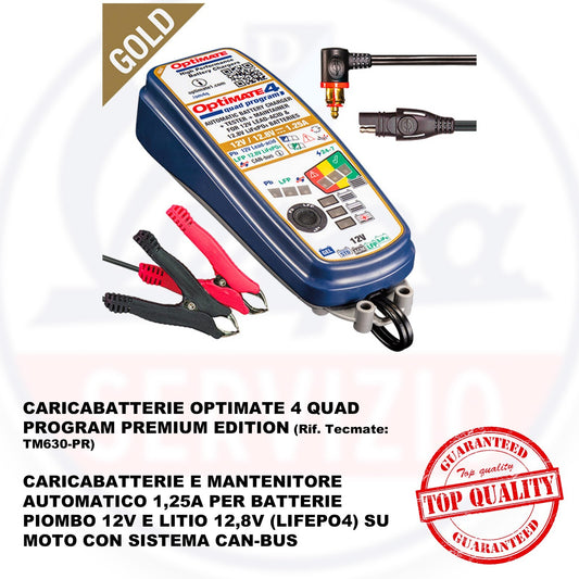 CARICABATTERIE OPTIMATE 4 QUAD PROGRAM PREMIUM EDITION (Rif. Tecmate: TM630-PR)