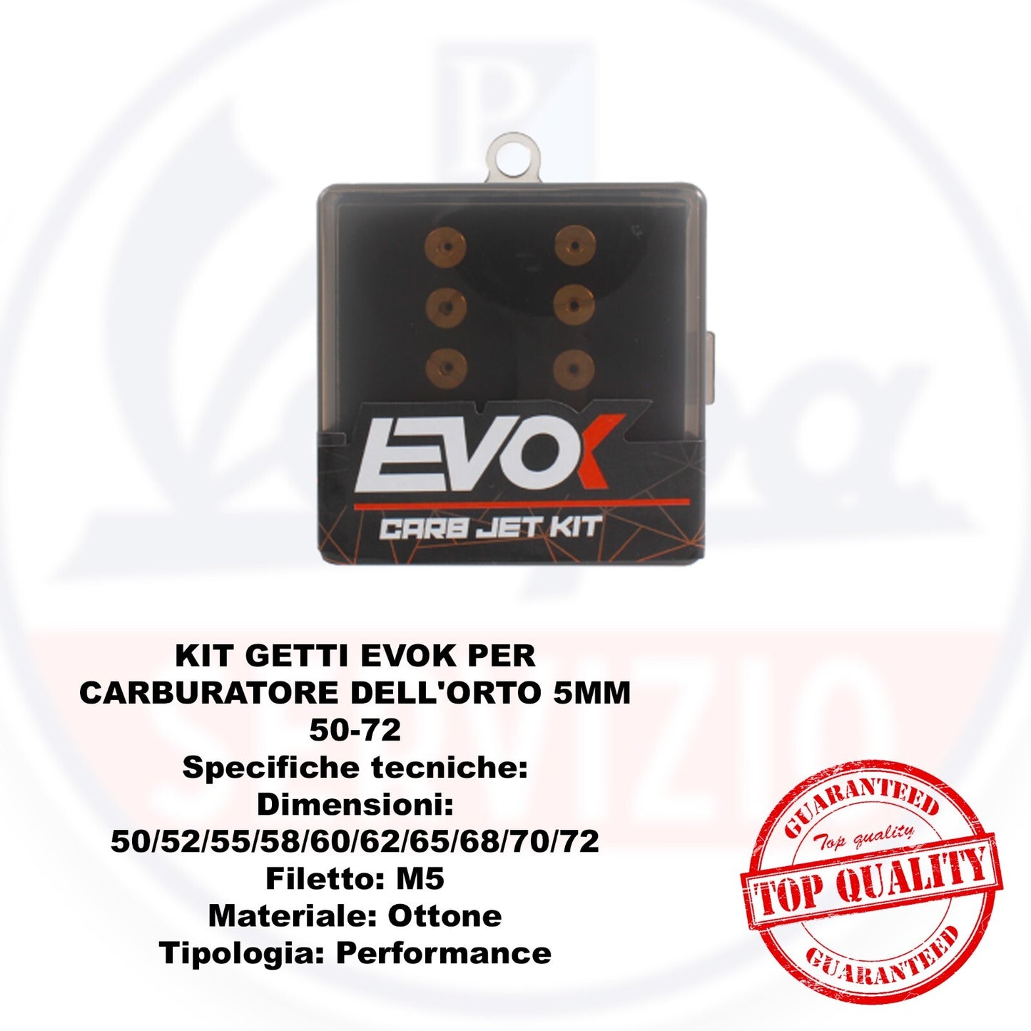 KIT GETTI EVOK PER CARBURATORE DELL'ORTO 5MM 50-72