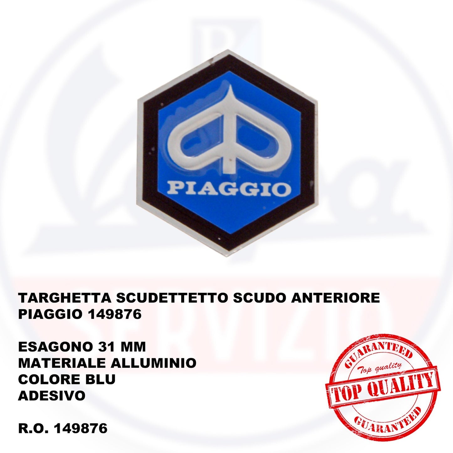 SCUDETTO SCUDO ANTERIORE PIAGGIO VESPA PX - P - 125 - 150 -200