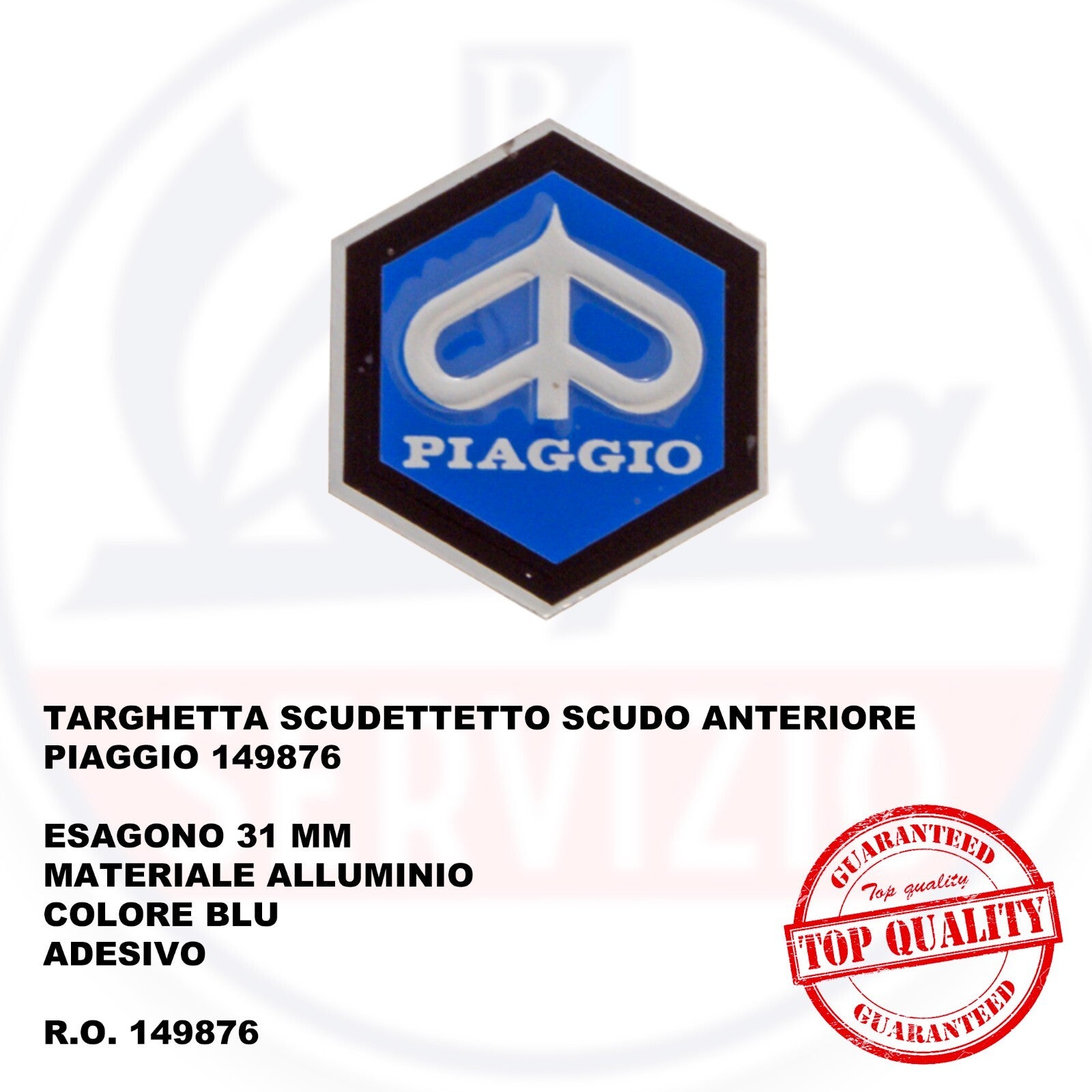 SCUDETTO SCUDO ANTERIORE PIAGGIO VESPA PX - P - 125 - 150 -200