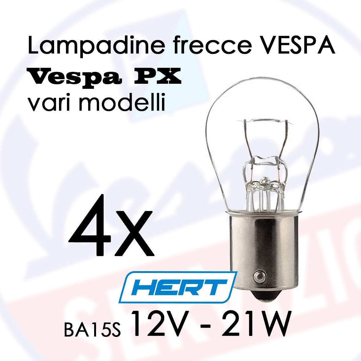 lampade LAMPADINE FRECCE VESPA PX vari modelli (4 LAMPADINE) P21W - 21W