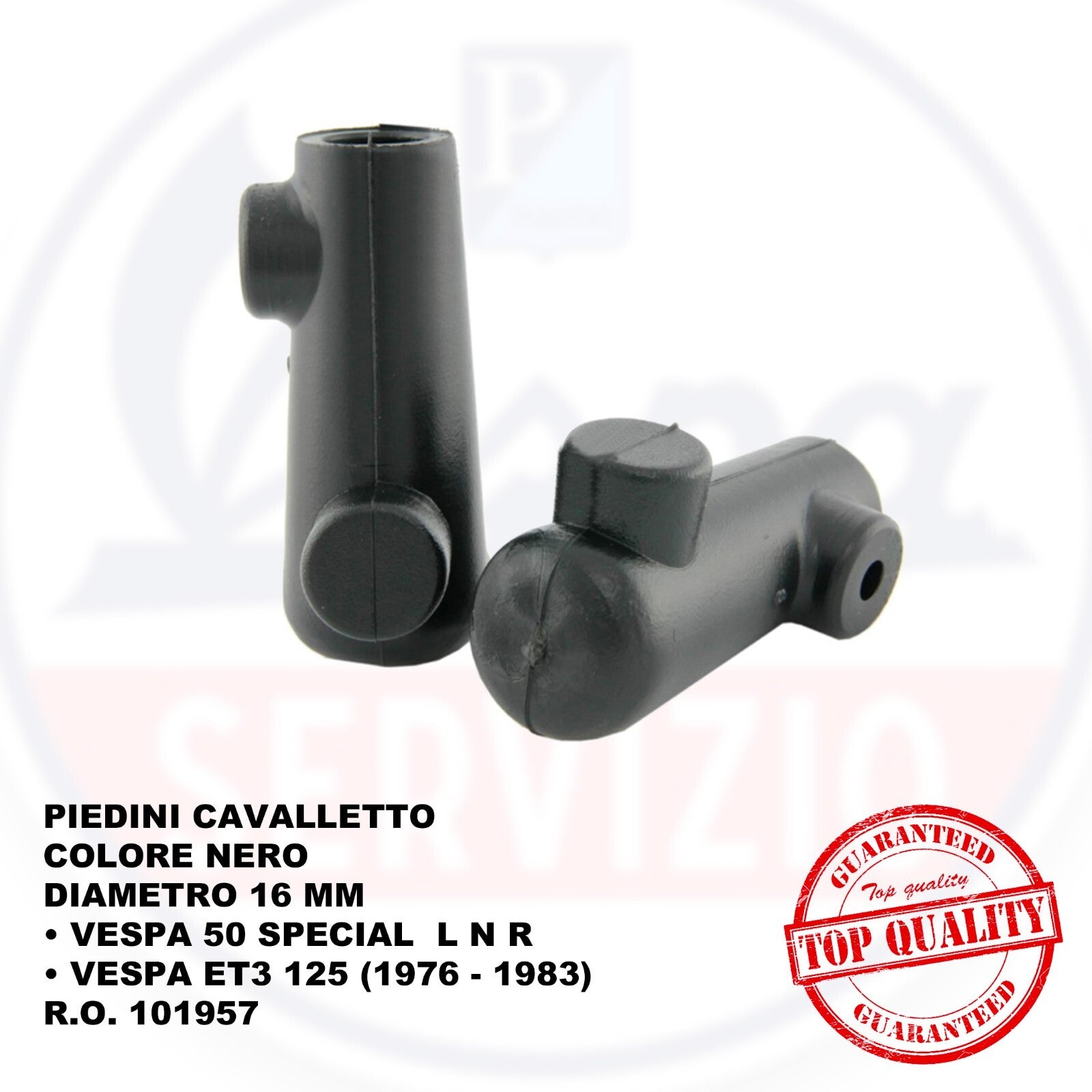 PIEDINI SCARPETTE CAVALLETTO VESPA 50 - 125  IN GOMMA  Ø 16mm