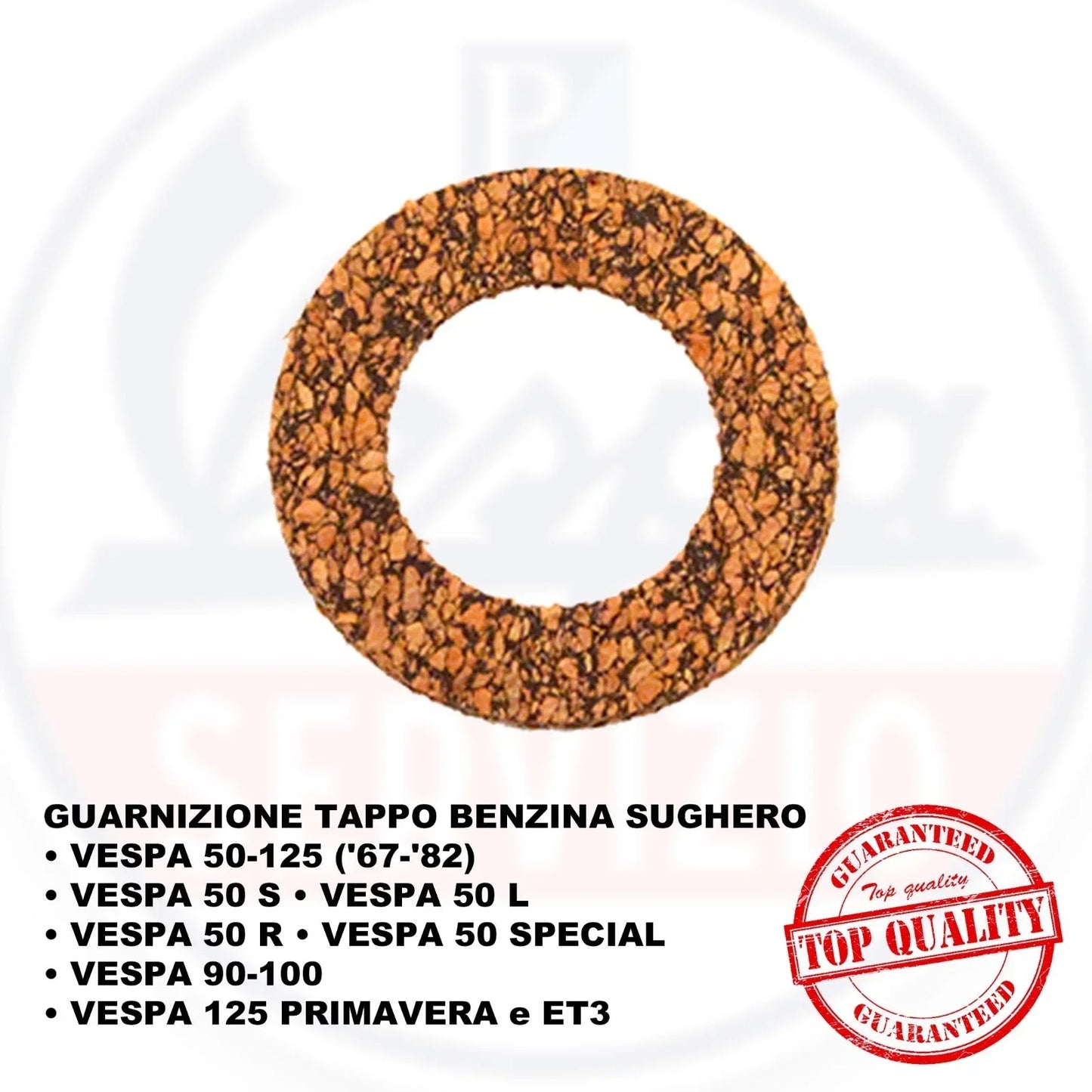 GUARNIZIONE VESPA TAPPO BENZINA SUGHERO VESPA 50 L N R SP125 PRIMAVERA ET3 - RICAMBI VESPA A.P.F.