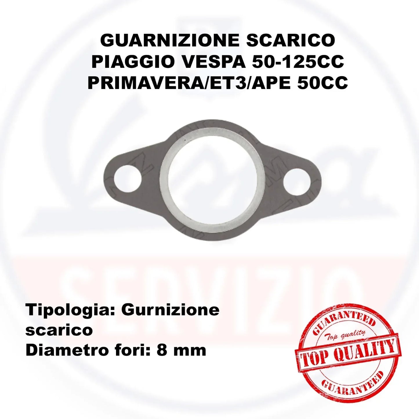 GUARNIZIONE SCARICO PIAGGIO VESPA 50-125CC PRIMAVERA/ET3/APE 50CC - RICAMBI VESPA A.P.F.