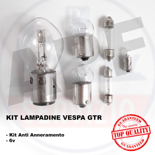 lampade LAMPADINE VESPA GTR - imp. a 6v - 6 lampadine kit ANTI ANNERAMENTO