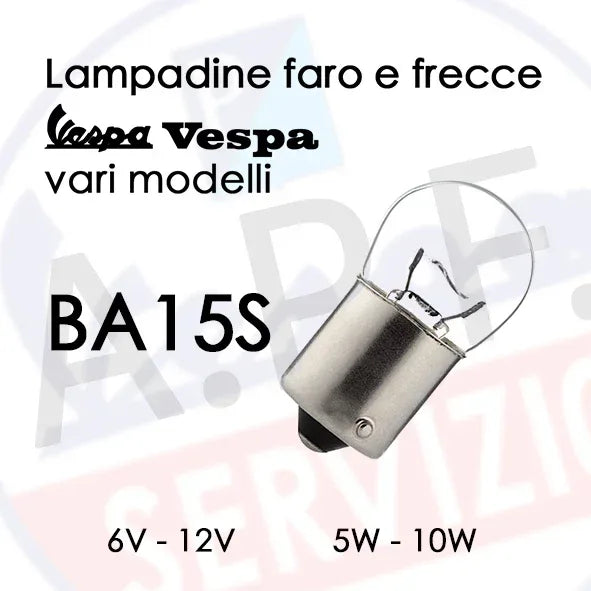 BA15S LAMPADINA FARO VESPA vari modelli - RICAMBI VESPA A.P.F.