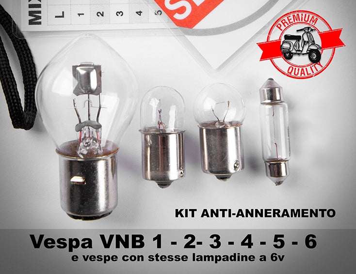 lampade LAMPADINE VESPA VNB 1 2 3 4 5 6 - imp. a 6v - 4 lampadine QUALITA' TOP anti anneramento