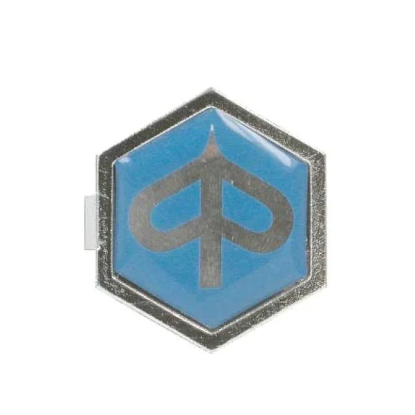 TARGHETTA SCUDETTO ESAGONALE PIAGGIO VESPA PXE 295486 - RICAMBI VESPA A.P.F.
