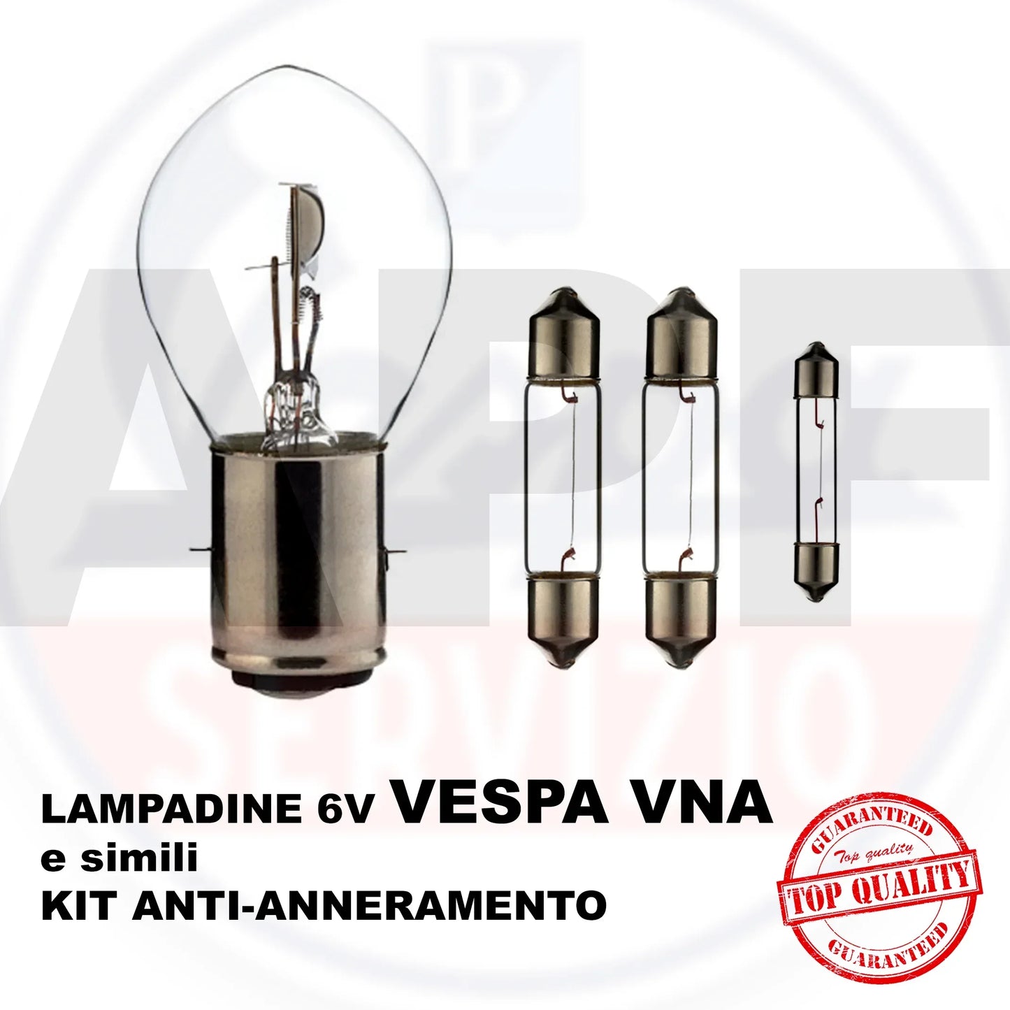 KIT COMPLETO LAMPADINE VESPA VNA anti anneramento - RICAMBI VESPA A.P.F.