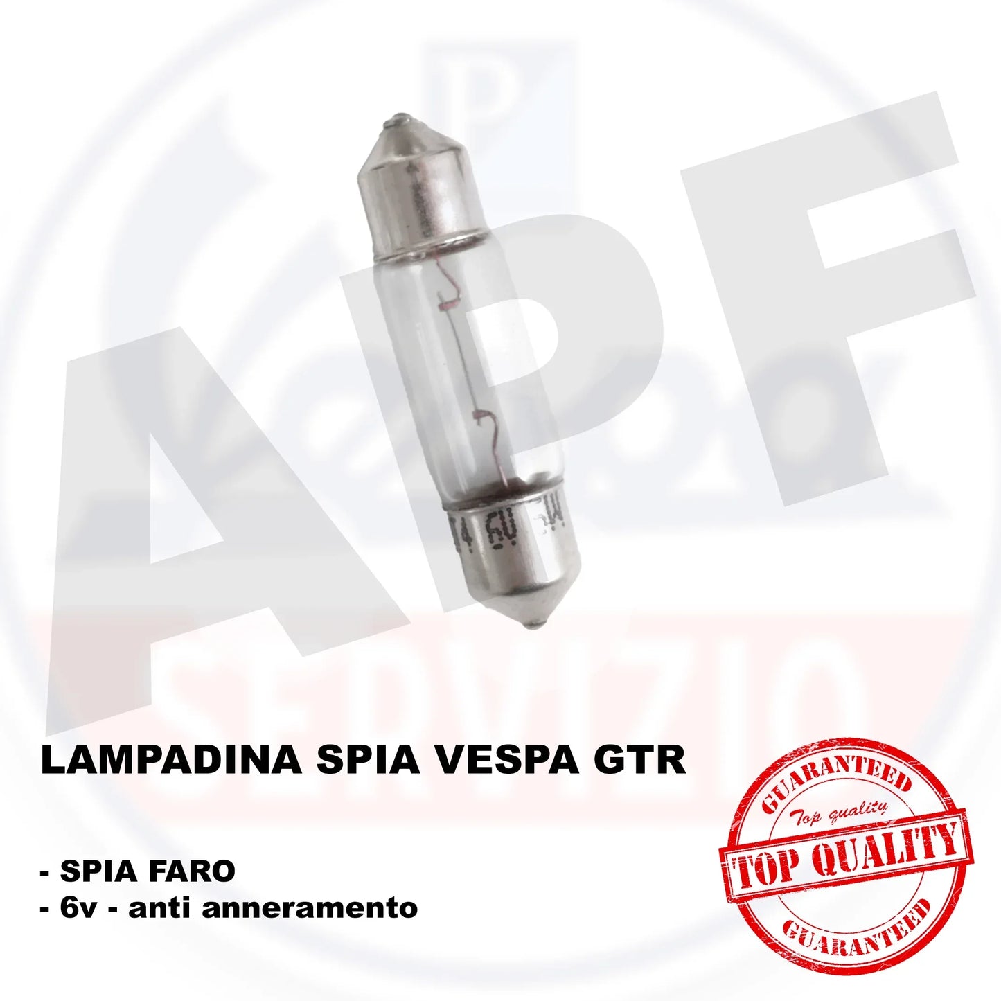 LAMPADINA SPIA FARO VESPA GTR 6v - ANTI ANNERAMENTO - RICAMBI VESPA A.P.F.