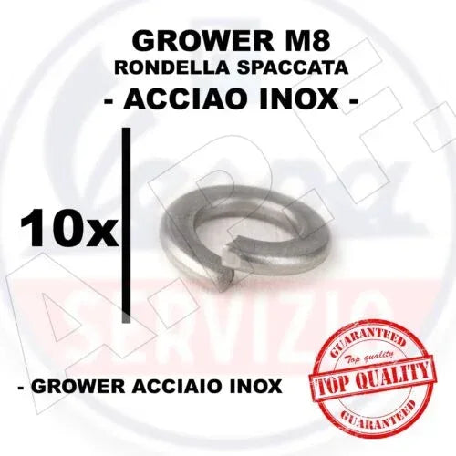 GROWER rondella spaccata M8 IN ACCIAIO INOX 10 pz. - RICAMBI VESPA A.P.F.