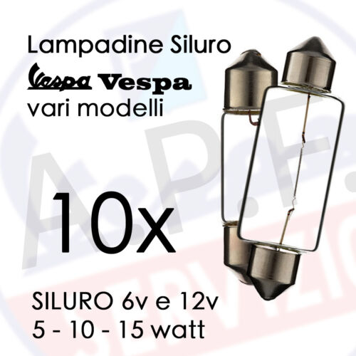 LAMPADINE SILURO VESPA 10 p.z. 6v e 12v (scegliere il tipo nella tendina)