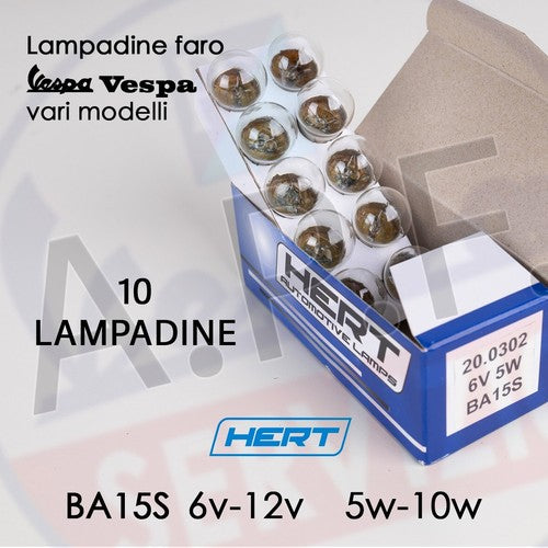 BA15S 10 LAMPADINE FARO VESPA vari modelli