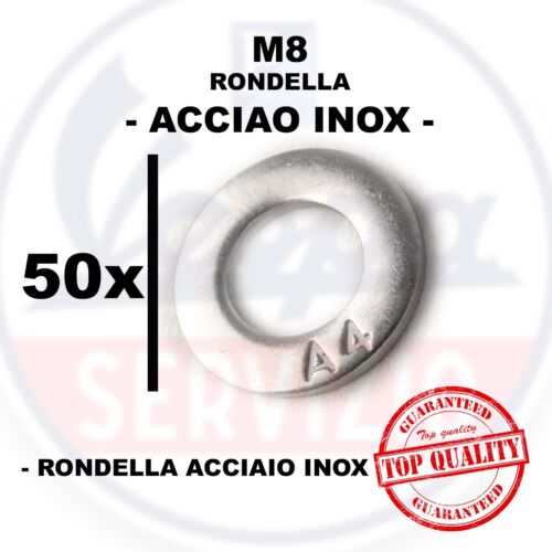 RONDELLA M8 IN ACCIAIO INOX 50pz.
