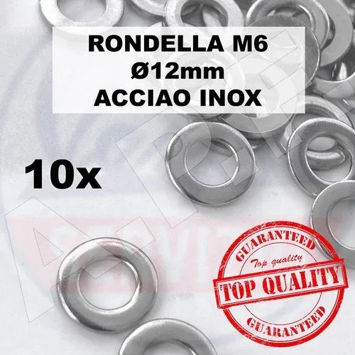RONDELLE M6 RONDELLA IN ACCIAIO INOX A4 (10 RONDELLE) - RICAMBI VESPA A.P.F.