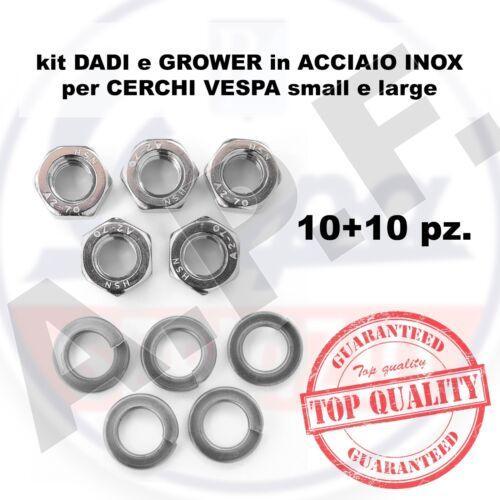 DADI CERATI per CERCHI VESPA con GROWER in ACCIAIO INOX WAX A2 per VESPA Small e Large Frame - RICAMBI VESPA A.P.F.