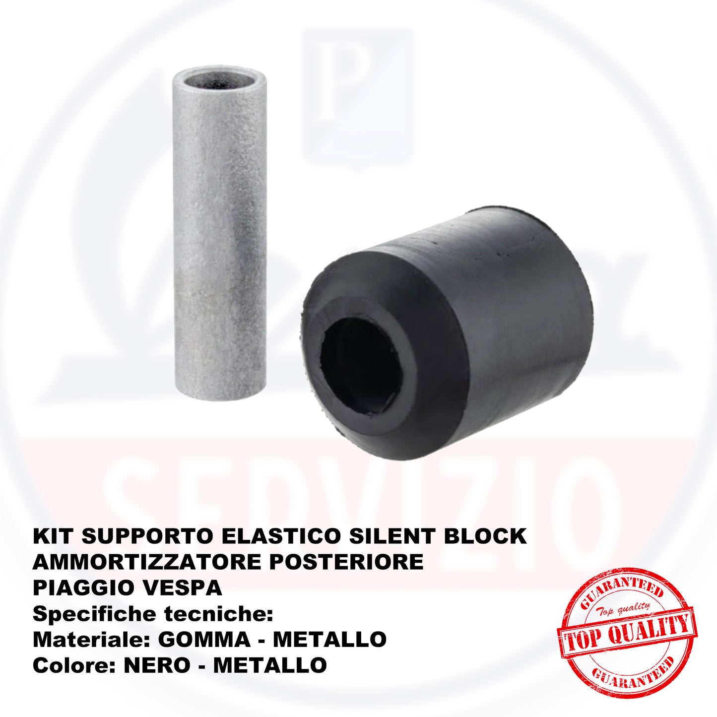 KIT SUPPORTO ELASTICO SILENT BLOCK AMMORTIZZATORE POSTERIORE VESPA PIAGGIO
