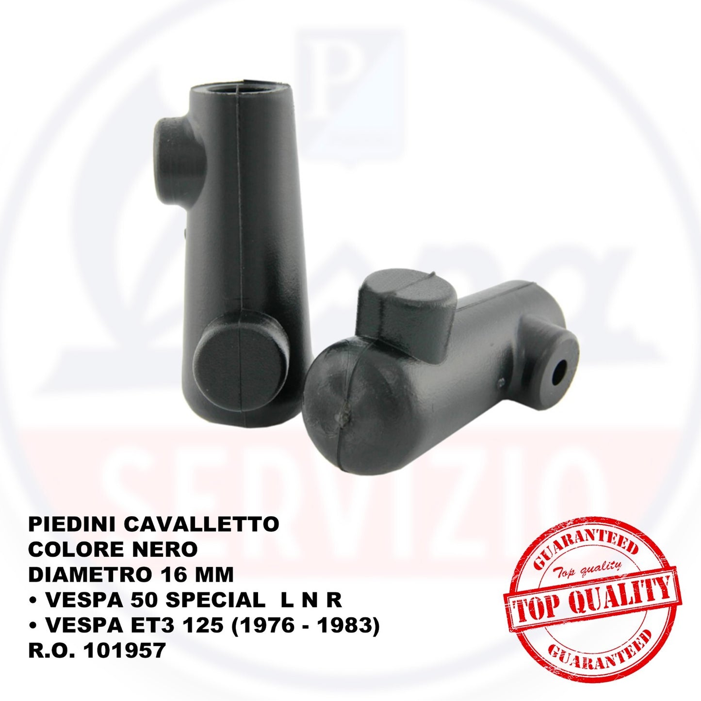 PIEDINI SCARPETTE CAVALLETTO VESPA 50 - 125  IN GOMMA  Ø 16mm