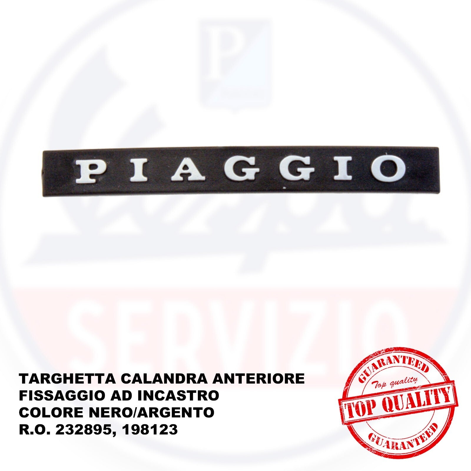 TARGHETTA PIAGGIO VESPA PER CALANDRA VESPA PX