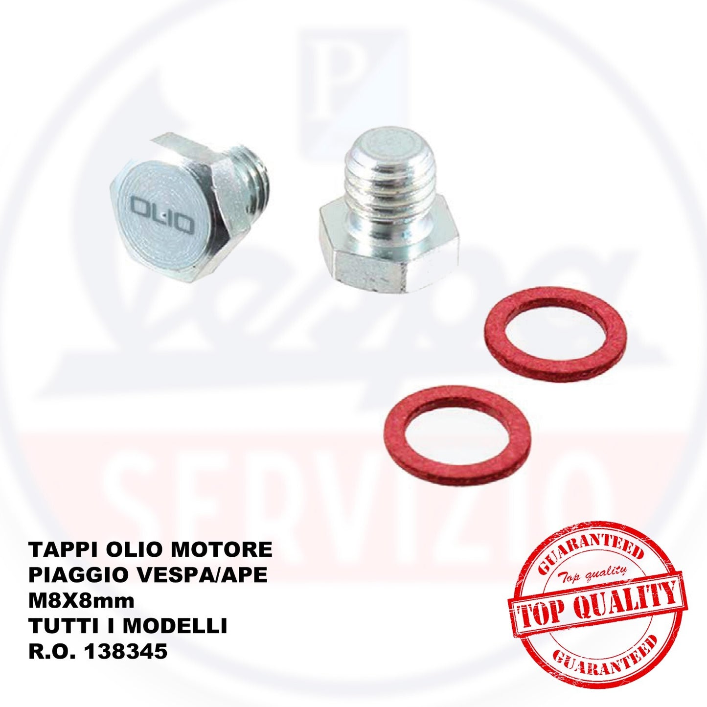 TAPPI VITI OLIO MOTORE VESPA con guarnizioni