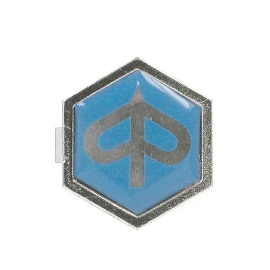 TARGHETTA SCUDETTO ESAGONALE PIAGGIO VESPA PXE 295486 - RICAMBI VESPA A.P.F.