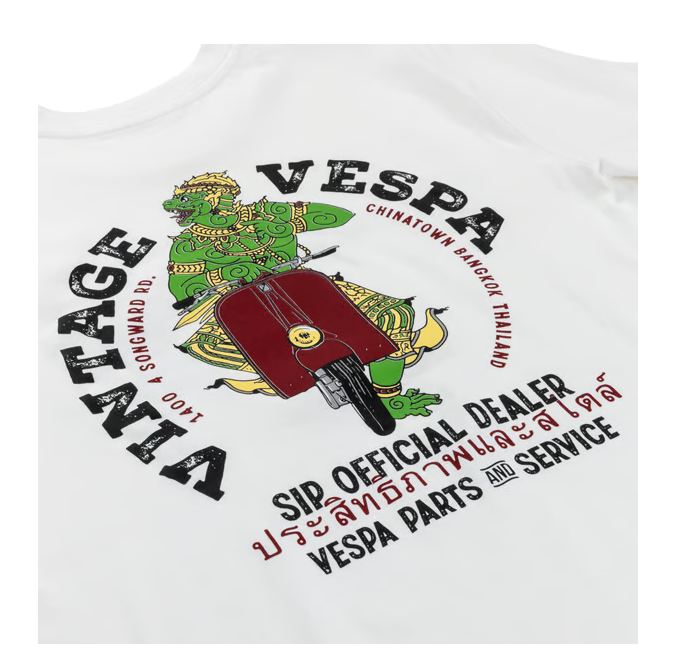 Maglietta Destinazione Vespa Vintage BKK - 100% cotone biologico