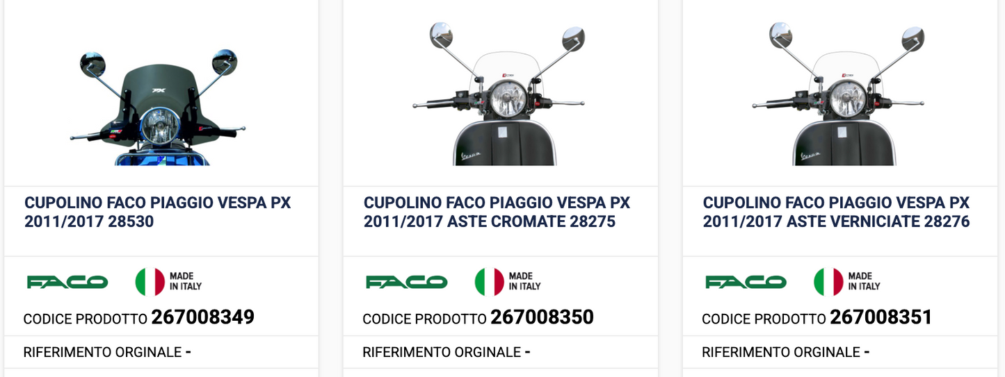 Cupolino Piaggio Vespa PX