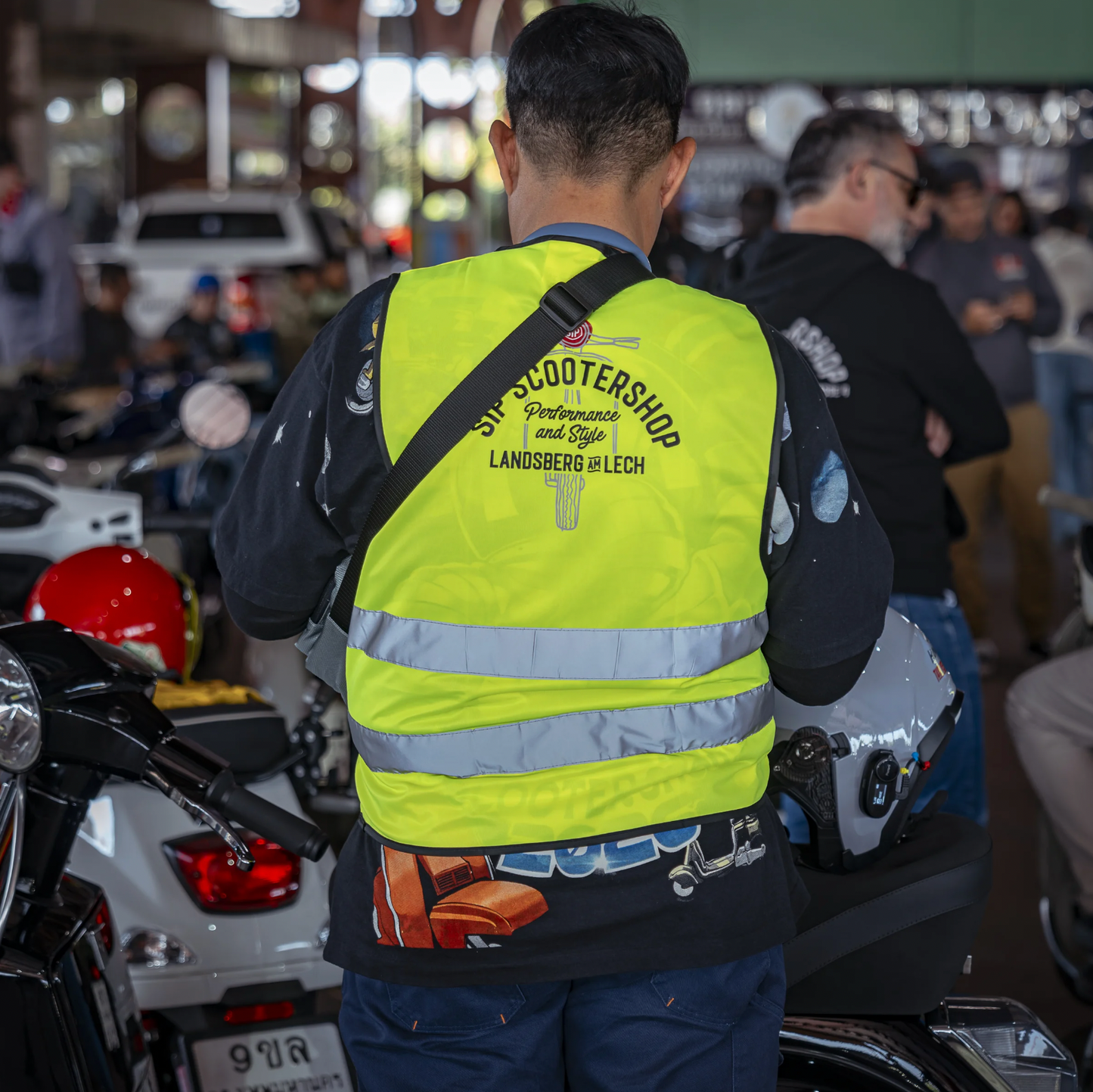 Gilet Alta Visibilità Motivo Vespa - Giallo Neon EN ISO 20471 - per GIACCA INVERNO