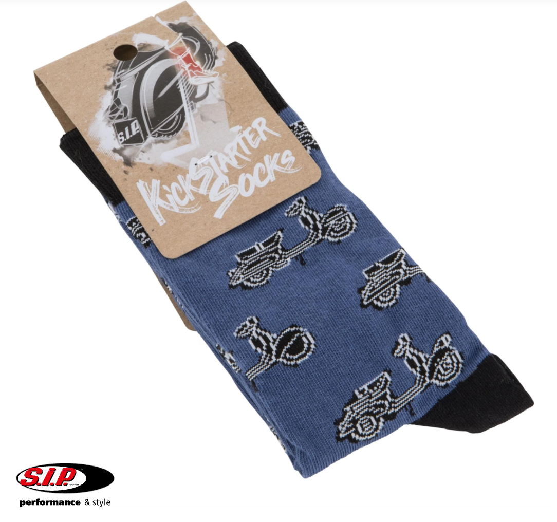 Calzini SIP con Motivo Vespa - Misura 41-46 Blu e Nero