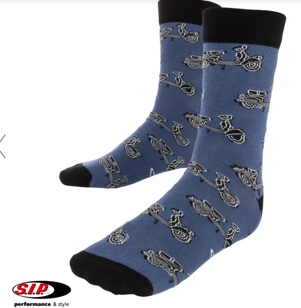 Calzini SIP con Motivo Vespa - Misura 41-46 Blu e Nero