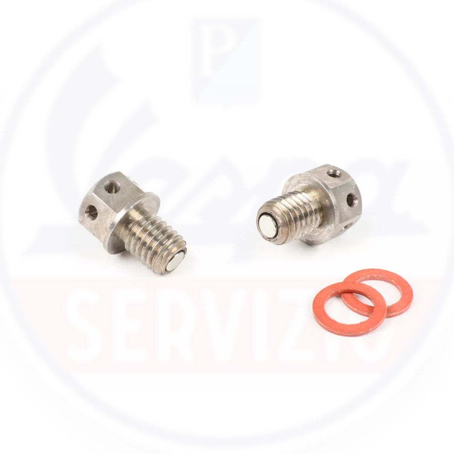 Set tappi viti olio cambio Vespa BGM PRO M8 inox con magnete