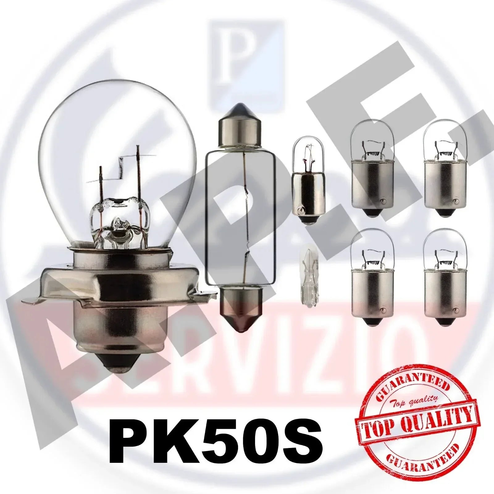 LAMPADE LAMPADINE VESPA PK 50 - PK 50 S kit completo, anti anneramento - RICAMBI VESPA A.P.F.