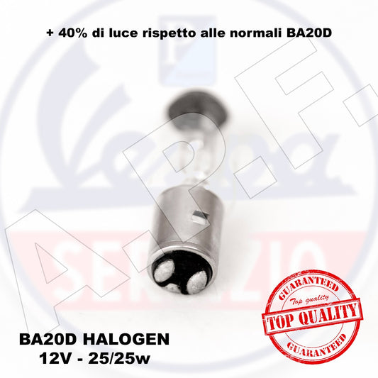 BA20D 12v halogen lampadina ALOGENA 25/25w biluce per VESPE e AUTO D'EPOCA