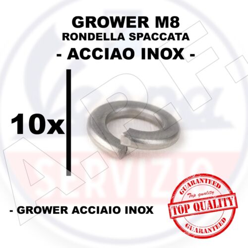 GROWER rondella spaccata M8 IN ACCIAIO INOX 10 pz.