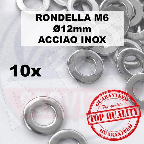 RONDELLE M6 RONDELLA IN ACCIAIO INOX A2 (10 RONDELLE)