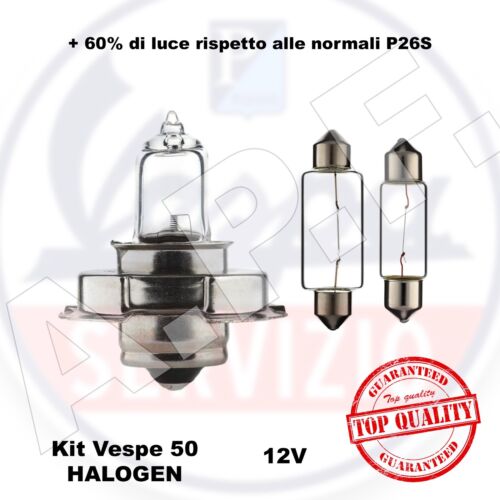 Lampade Lampadine VESPA 50 SPECIAL L N R (12V) KIT ALOGENA e anti anneramento